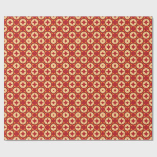 Papel De Presente Desenho Abstrato Geométrico Vermelho