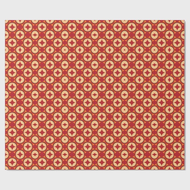 Papel De Presente Desenho Abstrato Geométrico Vermelho (Aberto)