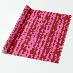 Papel De Presente Desenho Abstrato Irregular Rosa Marrom Vermelho