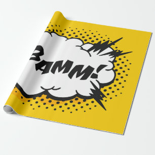 Papel De Presente Desenho da bolha de fala com pop art com texto. Ca
