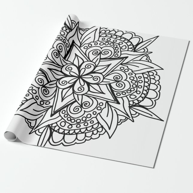 Papel De Presente Desenho da design de mandala legal (Desenrolado)