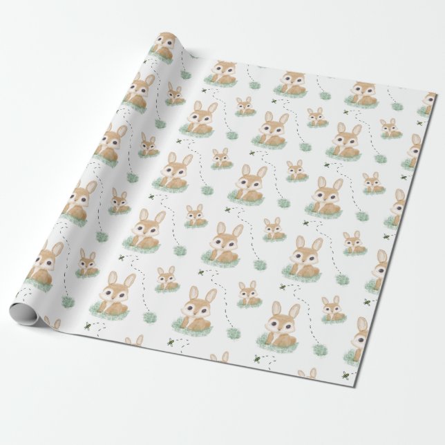 Papel De Presente Desenho da Mão Coalhada da Aquarela (Desenrolado)