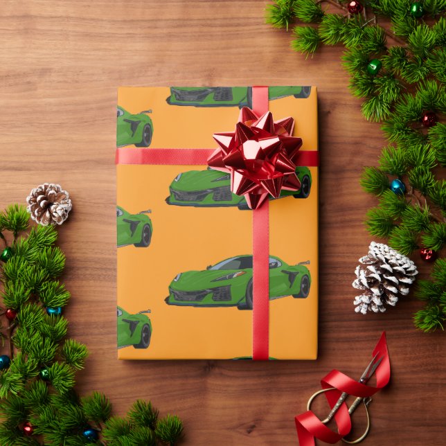 Papel De Presente Desenho da Mão Verde do Cartões Desportivos C8 (Presente de Natal)