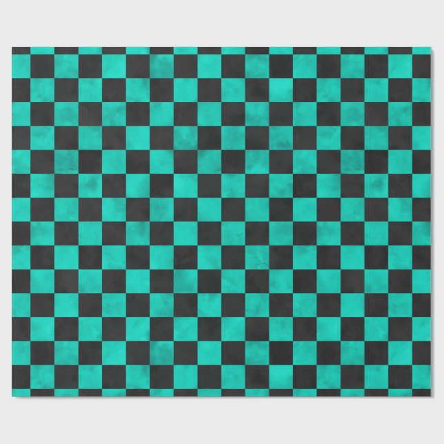 Papel De Presente Desenho da Série Caveiras Turquesa e Girassóis 6 (Aberto)