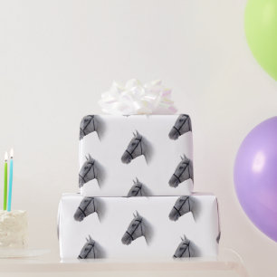 Papel De Presente Desenho de Cavalo Qualquer Cor de Fundo