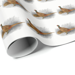 Papel De Presente Desenho de Faisão de Caça Vintage Cor #3