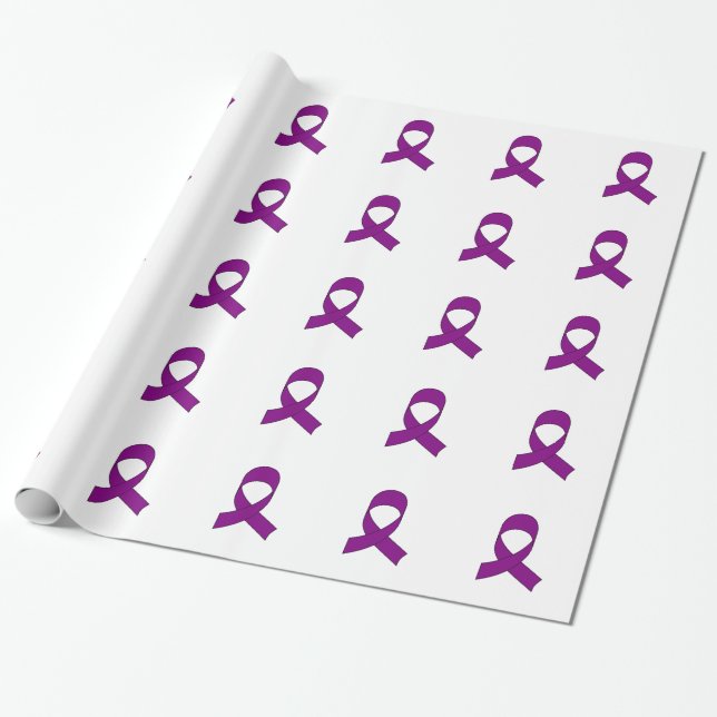 Papel De Presente Desenho de Fita Roxa (Desenrolado)