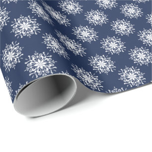 Papel De Presente Desenho de Floco de Neve Congelado em um Céu Azul