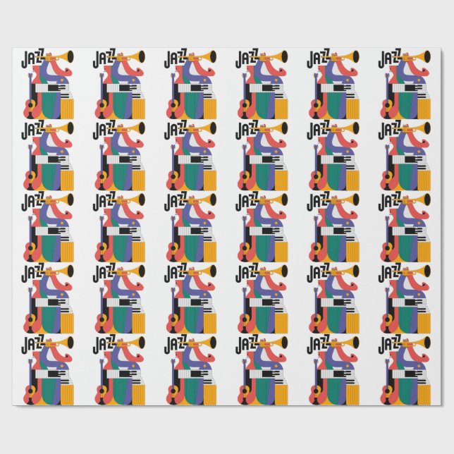 Papel De Presente desenho de instrumentos musicais (Aberto)