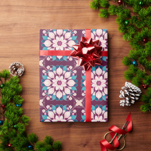 Papel De Presente Desenho de Mandala Floral Colorido