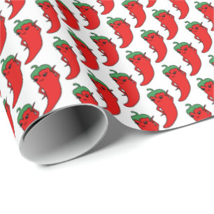 Papel De Presente Desenho de Pimenta Kawaii