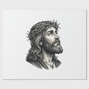 Papel De Presente Desenho de retrato de coroa de espinhos de gravura