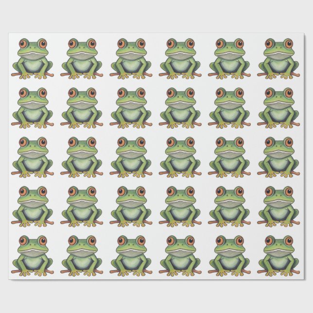 Papel De Presente Desenho de sapo com lápis de cor (Aberto)