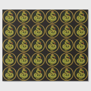 Papel De Presente Desenho de serpente Tudor Elizabethano com rubi or