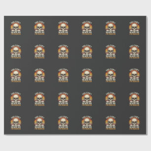 Papel De Presente Desenho de terror retrô de crânio de Halloween mai
