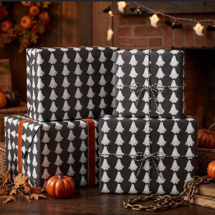 Papel De Presente Desenho Divertido de Fantasma do Halloween Passado