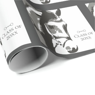 Papel De Presente Desenho em Cavalo, Cinza de Sapaffle, Classe de Gr