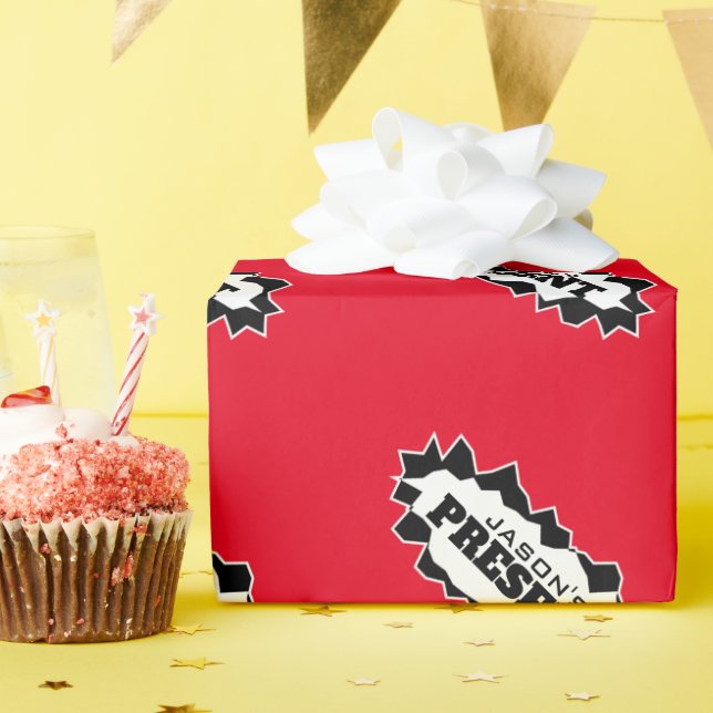 Papel De Presente Desenho engraçado de buraco rasgado personalizado  (Festa de aniversário)