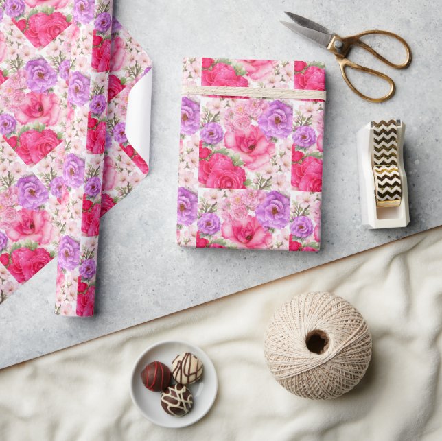 Papel De Presente Desenho Floral (Artesanato)