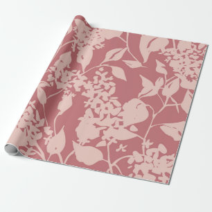 Papel De Presente Desenho floral simples. Silhuettes de lila floresc
