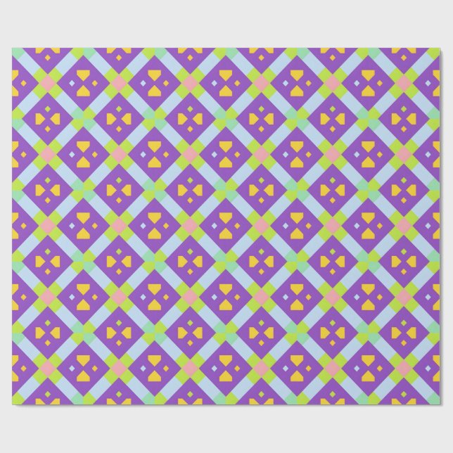 Papel De Presente Desenho Geométrico Abstrato Colorido (Aberto)