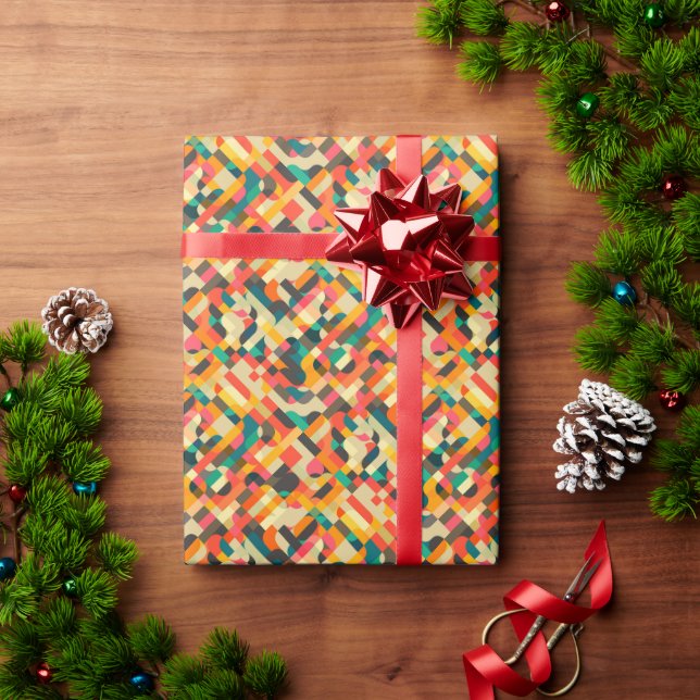 Papel De Presente desenho geométrico de cores mistas (Presente de Natal)