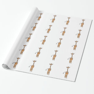 Papel De Presente Desenho girafa bonito, animais safari