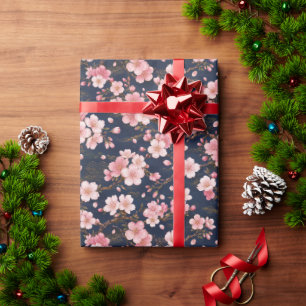 Papel De Presente Desenho Refinado Flor de Cerejeira Japonesa