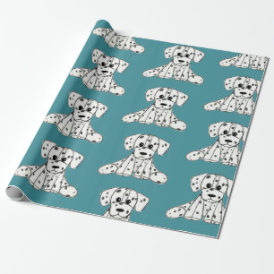 Papel De Presente Desenho simples de um cão dalmata preto