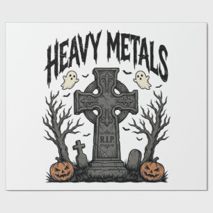 Papel De Presente Desenho Vetorial Cemitério de Halloween de Metais
