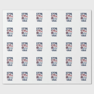 Papel De Presente Desenho Vetorial Coquete Patriótico EUA 1776_1