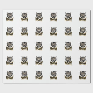 Papel De Presente Desenho Vetorial Gato Bravo Gravado Antigo MIAOWWW