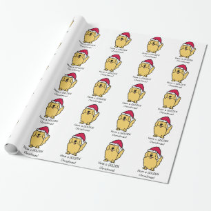 Papel De Presente Desenhos animados do Natal do golden retriever