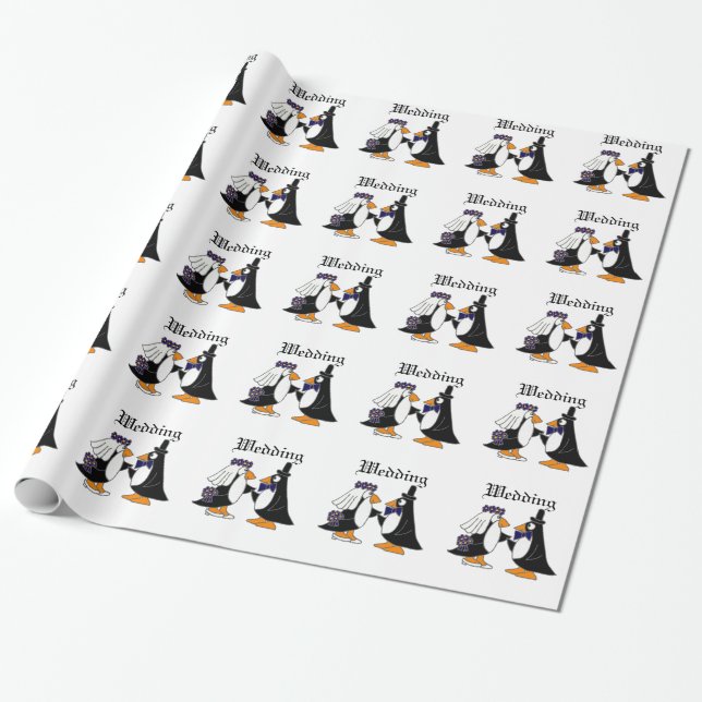 Papel De Presente Desenhos animados engraçados do casamento dos (Desenrolado)