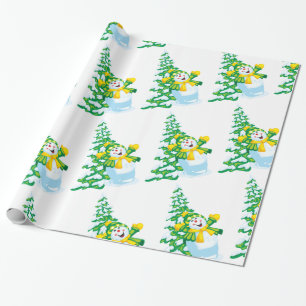 Papel De Presente Desenhos animados felizes do boneco de neve