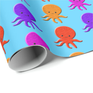 Papel De Presente Desenhos de polvo fofos personalizados