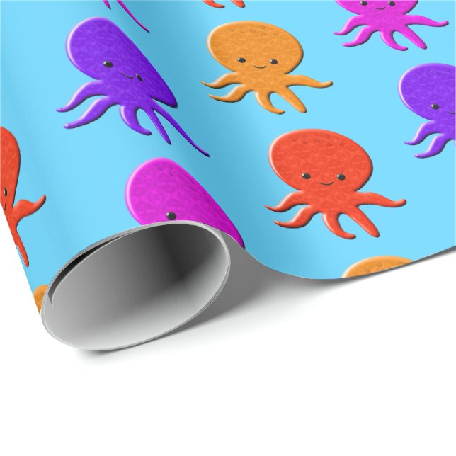 Papel De Presente Desenhos de polvo fofos personalizados (Ponta do rolo)