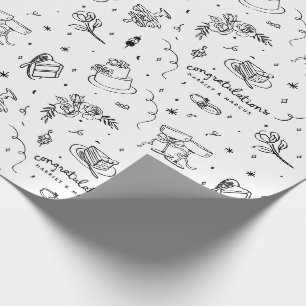 Papel De Presente desenhos personalizados para casamento