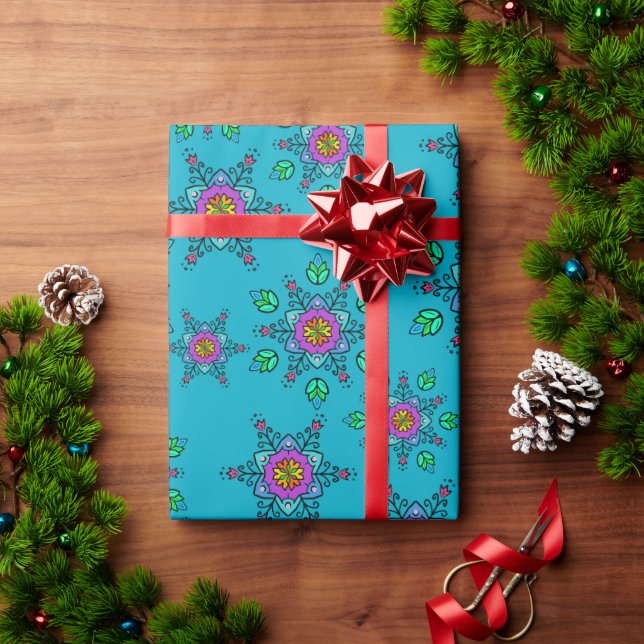 Papel De Presente Desenhos simétricos (Presente de Natal)