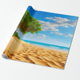 Papel De Presente Deserted Tropical Island Sandy Beach