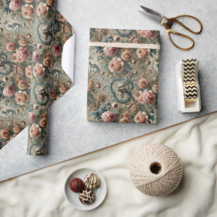 Papel De Presente Desgraça habitável - Design Floral Gótico Vitorian