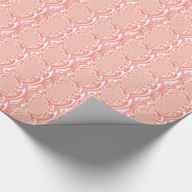 Papel De Presente Design Abstrato de Explosão em Amarelo e Pêssego (Ponta)
