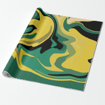 Design Abstrato Fluido Verde e Amarelo