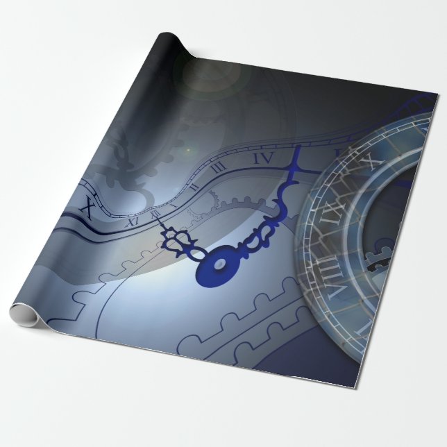 Papel De Presente Design azul abstrato do pulso de disparo (Desenrolado)