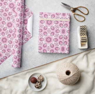 Papel De Presente design boho rosa bebê