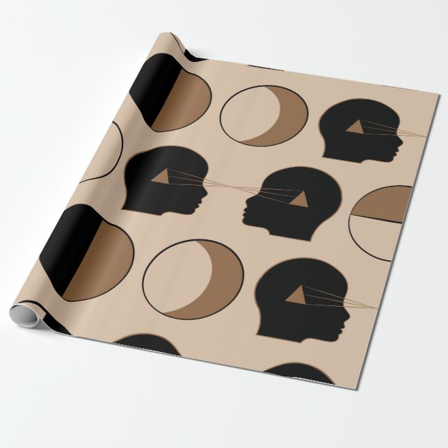 Papel De Presente Design Celestial de Padrão Sem Costura com Energ H (Desenrolado)