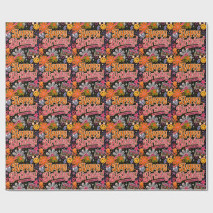 Papel De Presente Design Colorido Inspirado no Retro com Tipografia