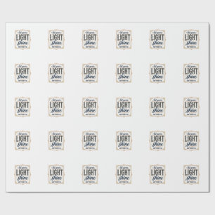 Papel De Presente Design Cristiano Deixe Sua Luz Brilhar Mateus 5_16
