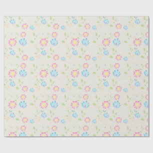 Papel De Presente Design das Flores de Mola