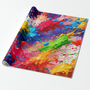 Papel De Presente Design de abertura de pintura úmida colorida